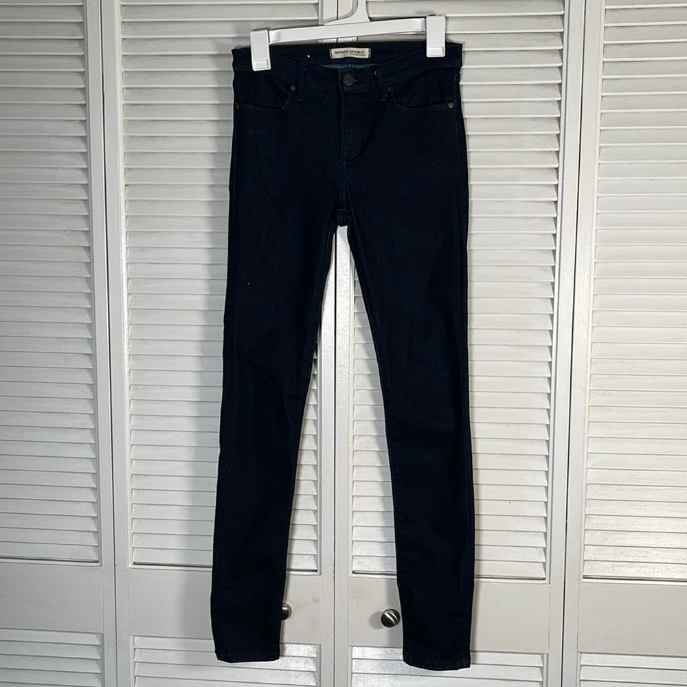 Banana Republic Stretch Denim Jeans Size 26 Dark Wash Slim Fit‎ Mid Rise